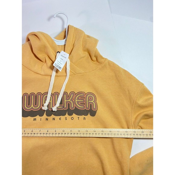 Techstyles Walker Minnesota Size L Women Yellow Soft Retro Hippie Hoodie Sweater - Picture 7 of 9